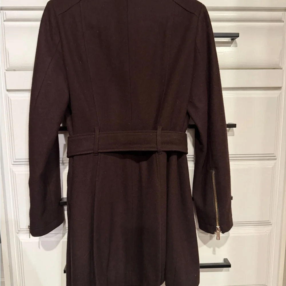 Kenneth Cole Dark Brown Wool Coat - Picture 2 of 6